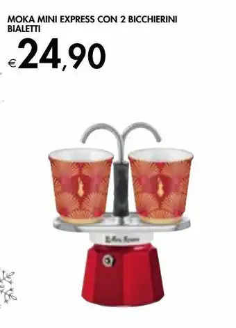Moka mini express con 2 bicchierini bialetti
