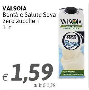 Crai Valsoia Bontà e Salute Soya zero zuccheri 1 lt offerta