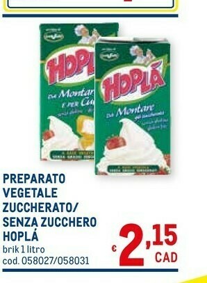 Metro Hoplà Panna offerta