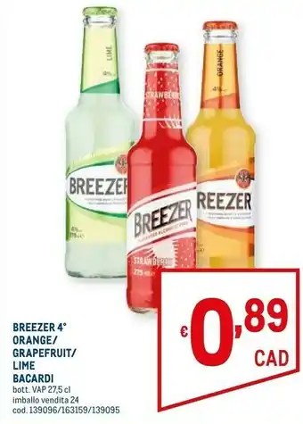 Metro Bacardi breezer offerta
