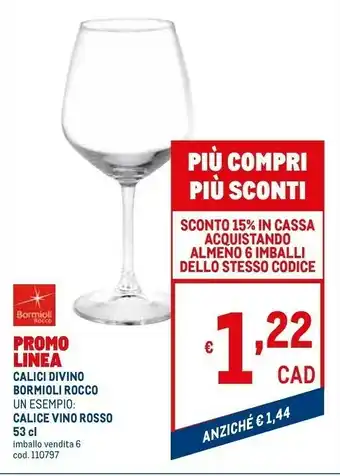 Metro Divino Bicchieri offerta