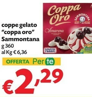 Pam Sammontana Coppa Oro Amarena Con Amarene Fabbri Panna Fresca E Meringhe 360 G(ml) offerta