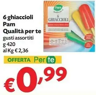 Pam Pam Qualita Per Te 6 Ghiaccioli offerta