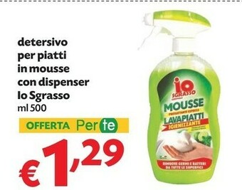 Pam Io Sgrasso Detersivo Per Piatti In Mousse Con Dispenser offerta