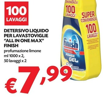 Finish Detersivo Liquido Per Lavastoviglie All In One Max