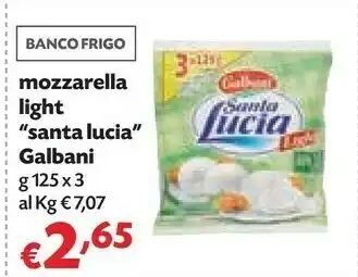 Pam Galbani Mozzarella Santa Lucia Light 125 G(ml) offerta