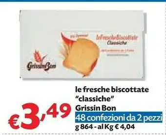 Pam Grissin Bon Le Fresche Biscottate Classiche offerta