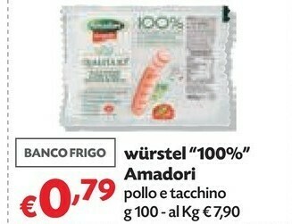 Pam Amadori Wurstel 100% Pollo E Tacchino offerta