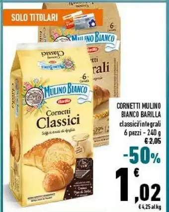 Conad Mulino Bianco Cornetti Integrali 240 G(ml) offerta