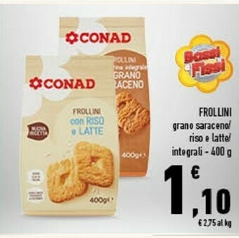 Conad Conad - Frollini Con Grano Saraceno Senza Olio Di Palma 400 G(ml) offerta