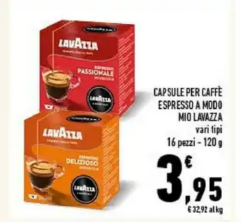 Conad Lavazza Capsule Per Caffe Espresso Passionale/ Delizioso A Modo Mio 16 Pezzi offerta