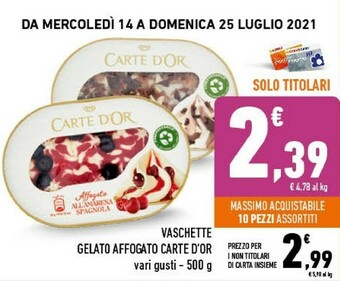 Conad Algida Carte D'Or Affogato All'Amarena Spagnola 500 G(ml) offerta