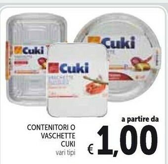 Conad Cuki Vaschette alluminio offerta