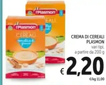 Conad Plasmon Alimentazione neonato offerta