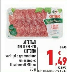 Conad Citterio Salame milano offerta