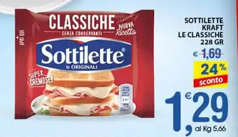 Qui Discount Sottilette Kraft Le Classiche 228gr offerta
