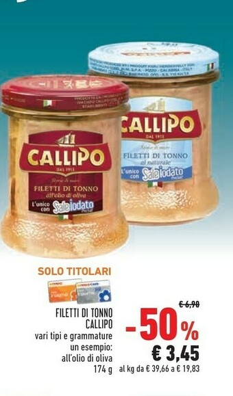 Callipo Filetti Di Tonno All'Olio Di Oliva