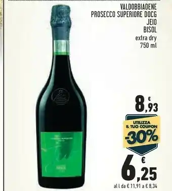 Conad Jeio Valdobbiadene Prosecco Superiore DOCG Bisol Extra Dry offerta
