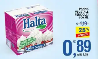 Qui Discount Halta Panna Vegetale Per Dolci 500ml offerta
