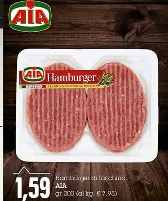 Emi Supermercati Aia Hamburger Di Tacchino Con Rosmarino 200 G(ml) offerta