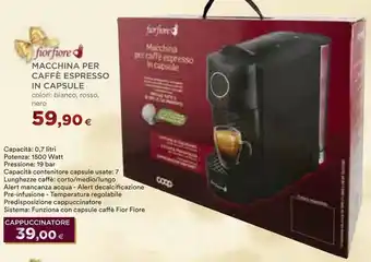 Coop Macchina per caffé espresso in capsule colori: bianco, rosso, nero offerta