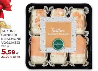 Tartine gamberi e salmone vogliazzi