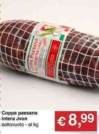 Coppa paesana intera Jvon sottovuoto