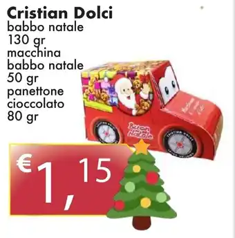 Sugros Christian Dolci babbo natale 130 gr macchina babbo natale 50 gr panettone cioccolato 80 gr offerta
