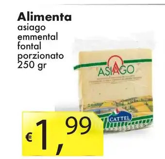 Alimenta asiago emmental fontal porzionato 250 gr