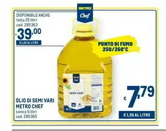 Metro Metro chef Olio di semi offerta