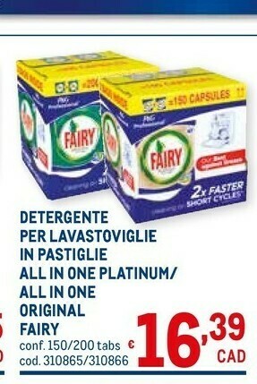 Metro Fairy Detersivo lavastoviglie offerta
