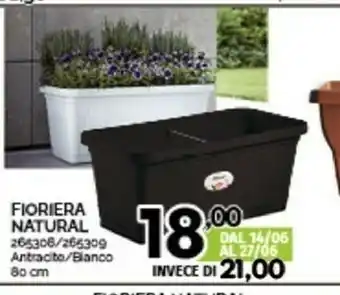 Orizzonte Fioriera Natural Bianco 80 Cm offerta
