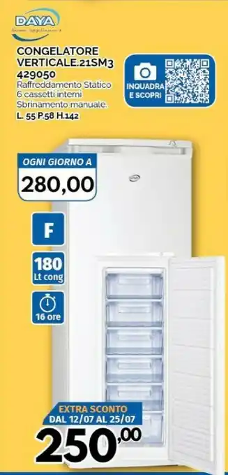 Orizzonte Daya Congelatore Verticale 21SM3 offerta