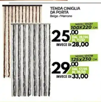 Orizzonte Tenda Ciniglia Da Porta offerta