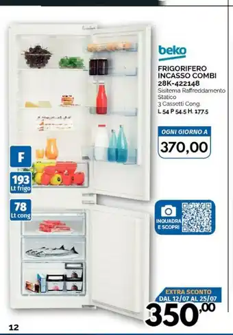 Orizzonte Beko Frigorifero Incasso Combi 28K-422148 offerta