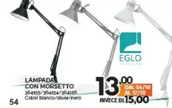 Orizzonte Eglo Lampada Con Morsetto offerta