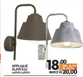 Orizzonte Applique Alma E27 offerta