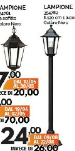 Orizzonte Lampione 1 Luce offerta