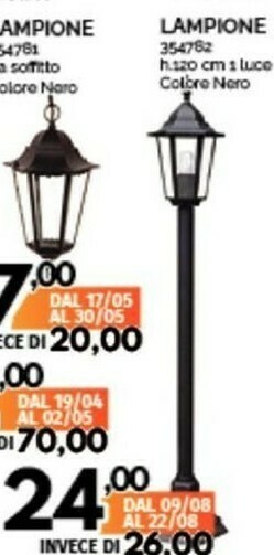 Orizzonte Lampione 1 Luce offerta