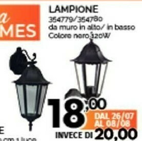 Orizzonte Lampione Da Muro In Alto offerta