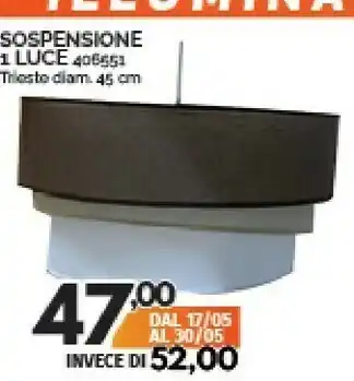 Orizzonte Sospensione 1 Luce offerta