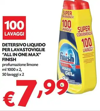 Pam Finish Detersivo Liquido Per Lavastoviglie All In One Max offerta
