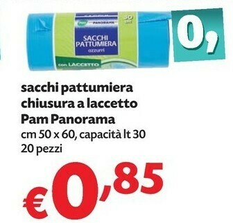 Pam & Panorama Sacchi Pattumiera Chiusura A Laccetto
