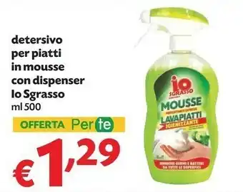 Pam Io Sgrasso Detersivo Per Piatti In Mousse Con Dispenser offerta