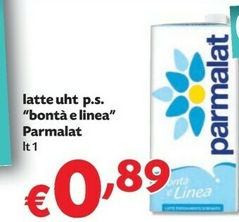 Pam Parmalat Bontà E Linea Latte Parzialmente Scremato 1000 G(ml) offerta