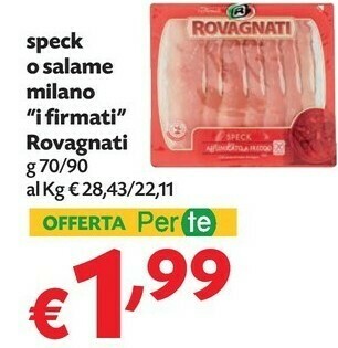 Pam Rovagnati Speck O Salame Milano I Firmati offerta