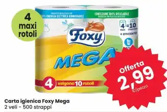 Foxy Carta igienica Mega 2 veli 500 strappi