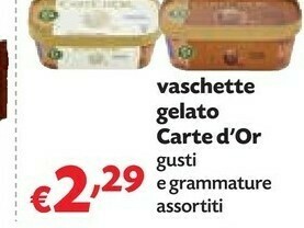 Pam Algida Vaschette Gelato Carte D'Or offerta