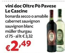 Pam Le Cascine Vini DOC Oltre Po Pavese offerta