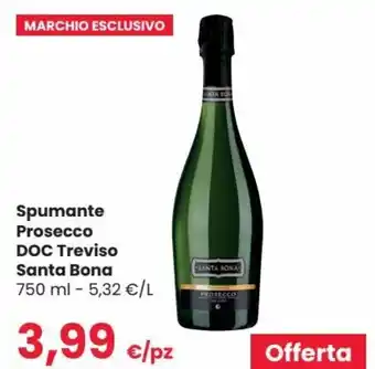 Despar Santa Bona Spumante Prosecco DOC Treviso 750 ml offerta